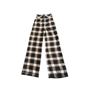 Vintage 1970s Pants Plaid Disco Flare Trousers Bell Bottoms 24X31‎